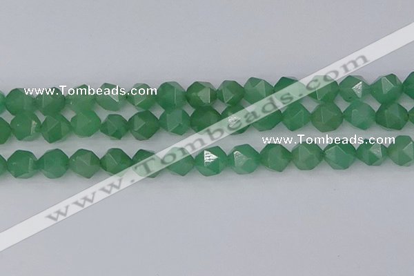 CAJ734 15.5 inches 12mm faceted nuggets green aventurine beads