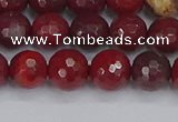 CAJ760 15.5 inches 8mm faceted round apple jasper beads