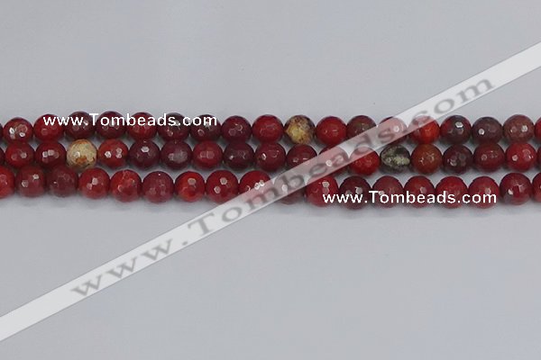 CAJ760 15.5 inches 8mm faceted round apple jasper beads