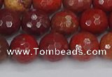 CAJ761 15.5 inches 10mm faceted round apple jasper beads