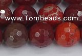 CAJ762 15.5 inches 12mm faceted round apple jasper beads