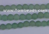 CAJ800 15.5 inches 4mm round matte green aventurine beads wholesale