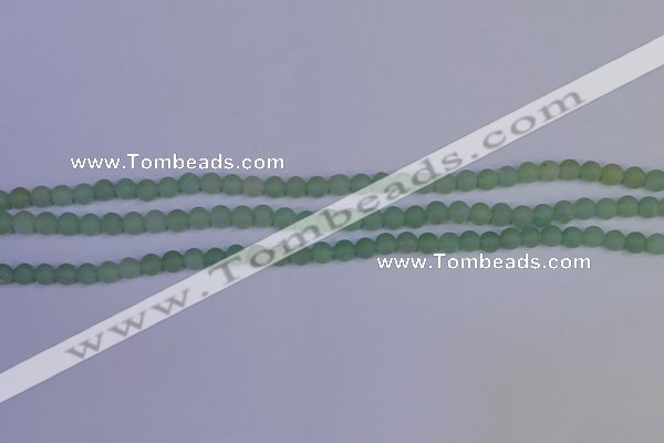 CAJ800 15.5 inches 4mm round matte green aventurine beads wholesale