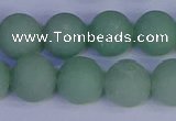 CAJ805 15.5 inches 14mm round matte green aventurine beads wholesale