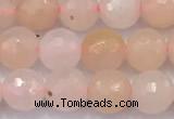 CAJ857 15 inches 6mm faceted round pink aventurine beads