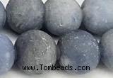 CAJ878 15 inches 10mm round matte blue aventurine beads