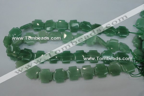 CAJ88 15.5 inches 20*20mm cross green aventurine beads wholesale