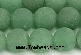 CAJ882 15 inches 8mm round matte green aventurine beads