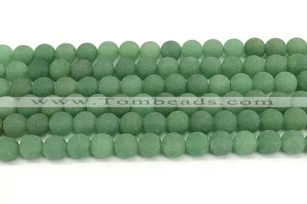 CAJ882 15 inches 8mm round matte green aventurine beads