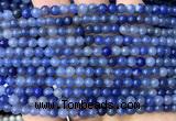 CAJ886 15 inches 4mm round blue aventurine jade beads wholesale