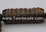 CAL01 14.5 inches 20*60mm carved drum agalmatolite beads