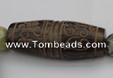 CAL05 14.5 inches 25*60mm carved drum agalmatolite beads