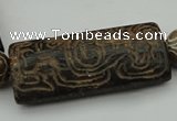 CAL11 14.5 inches 28*60mm carved rectangle agalmatolite beads