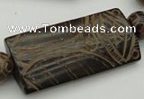 CAL14 14.5 inches 28*60mm carved rectangle agalmatolite beads