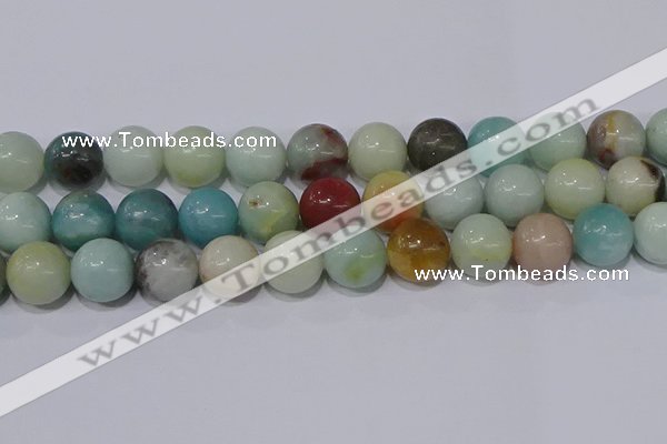 CAM07 round 16mm mixed color natural amazonite beads Wholesale
