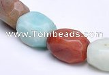 CAM10 10*14mm faceted pebble natural amazonite beads Wholesale