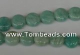 CAM1016 15.5 inches 10mm flat round natural Russian amazonite beads