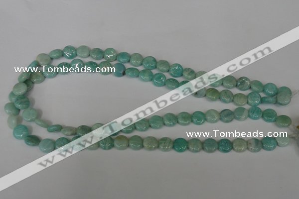 CAM1016 15.5 inches 10mm flat round natural Russian amazonite beads