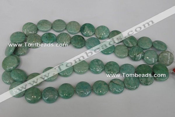 CAM1019 15.5 inches 18mm flat round natural Russian amazonite beads