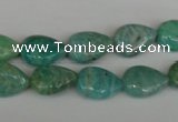CAM1024 15.5 inches 10*13mm flat teardrop natural Russian amazonite beads