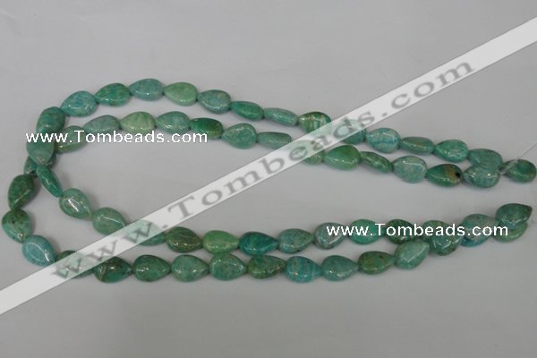 CAM1024 15.5 inches 10*13mm flat teardrop natural Russian amazonite beads