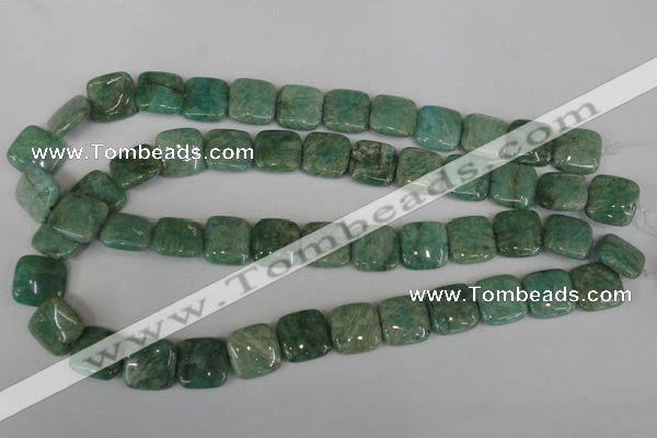 CAM1028 15.5 inches 16*16mm square natural Russian amazonite beads