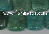 CAM1030 15.5 inches 20*20mm square natural Russian amazonite beads