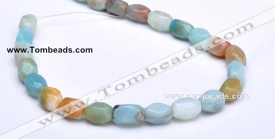 CAM11 faceted pebble 7*12mm natural amazonite beads Wholesale