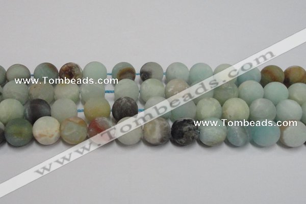 CAM1106 15.5 inches 16mm round matte amazonite beads wholesale