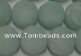 CAM1115 15.5 inches 14mm round matte amazonite beads wholesale