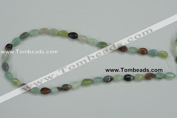 CAM115 15.5 inches 8*10mm flat teardrop amazonite gemstone beads