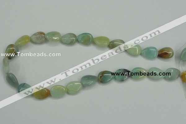 CAM116 15.5 inches 13*18mm flat teardrop amazonite gemstone beads