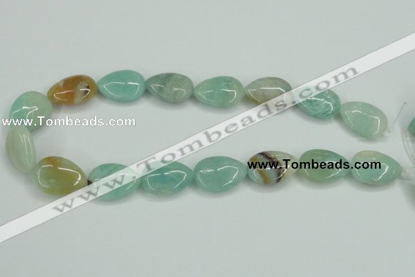 CAM117 15.5 inches 18*25mm flat teardrop amazonite gemstone beads