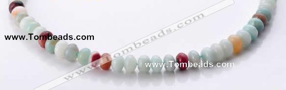 CAM12 5*8mm rondelle natural amazonite gemstone beads Wholesale