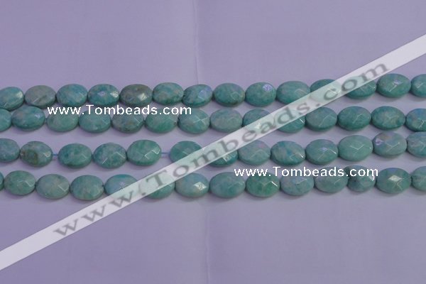 CAM1203 15.5 inches 10*14mm faceted oval Russian amazonite beads