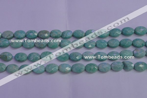 CAM1204 15.5 inches 12*16mm faceted oval Russian amazonite beads