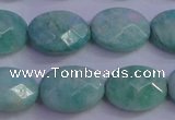 CAM1205 15.5 inches 14*19mm faceted oval Russian amazonite beads