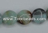 CAM122 15.5 inches 16mm flat round amazonite gemstone beads