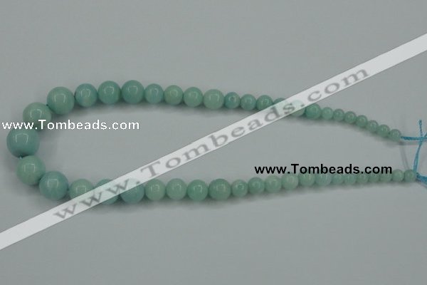 CAM125 15.5 inches multi-size round amazonite gemstone beads