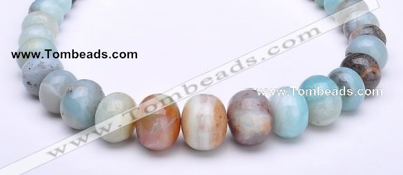 CAM14 15.5 inch different sizes roundel natural amazonite beads