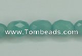 CAM140 15.5 inches 10*14mm faceted drum amazonite gemstone beads