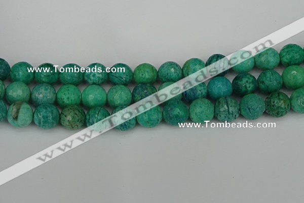 CAM1405 15.5 inches 14mm faceted round Russian amazonite beads