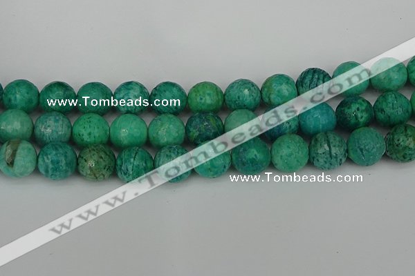 CAM1406 15.5 inches 16mm faceted round Russian amazonite beads