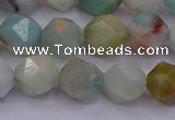 CAM1413 15.5 inches 10mm faceted nuggets amazonite gemstone beads