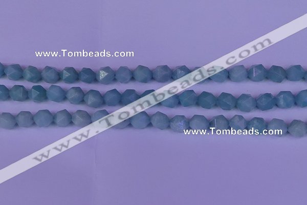 CAM1418 15.5 inches 10mm faceted nuggets Chinese amazonite beads