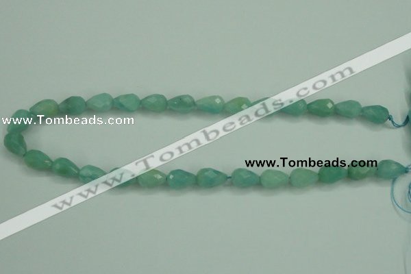 CAM142 15.5 inches 10*14mm faceted teardrop amazonite gemstone beads