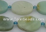 CAM1428 15.5 inches 15*22mm oval Chinese amazonite beads