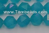 CAM1433 15.5 inches 10mm faceted nuggets dyed amazonite gemstone beads