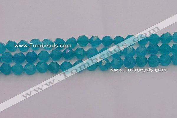 CAM1433 15.5 inches 10mm faceted nuggets dyed amazonite gemstone beads