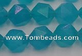 CAM1434 15.5 inches 12mm faceted nuggets dyed amazonite gemstone beads